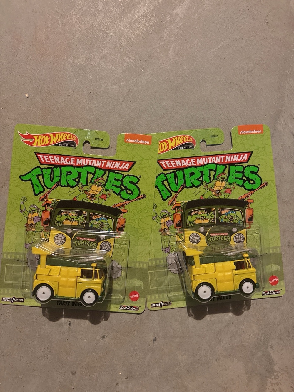 2 hot wheels premium TMNT party waggon teenage ninja turtles metal new on card